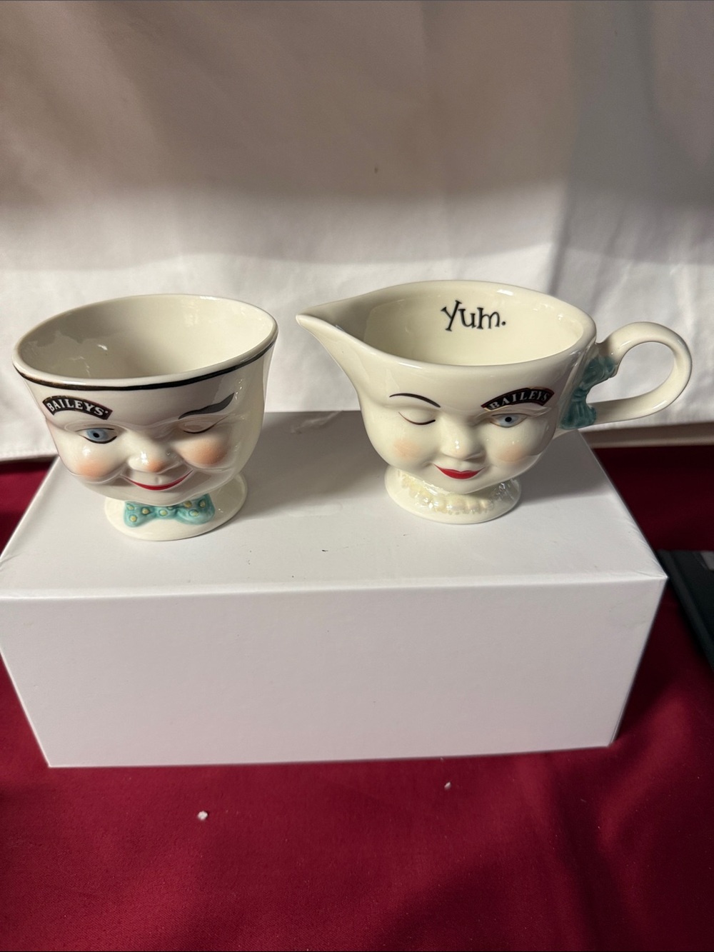 Vintage Ceramic Creamer and Sugar Set in Cream Limited Edition 1996